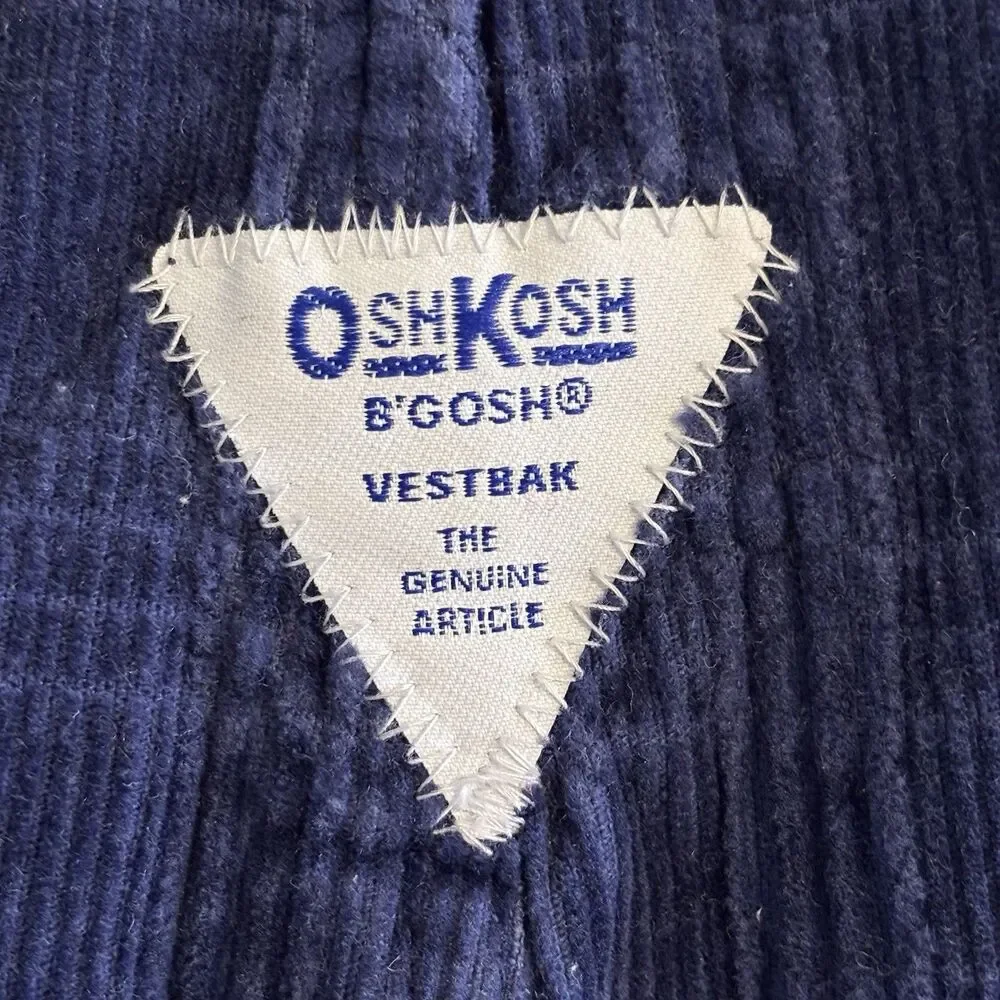 VTG 90s Vestbak OshKosh B'gosh Baby Plaid Corduroy Overalls Sz 18 Mo Kidcore